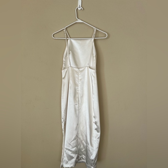 Lulus Adoring Attitude White Satin Column Midi Dress - Picture 6 of 9
